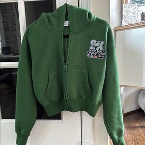 Women’s Green Hoodie Jacket featuring Super Bowl champions Eagles